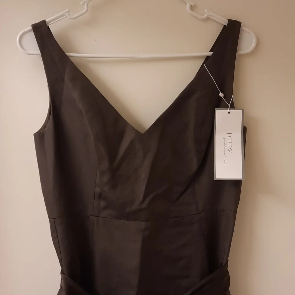 NWT, J. Crew Special Occasion Espresso Sleeveless Dress